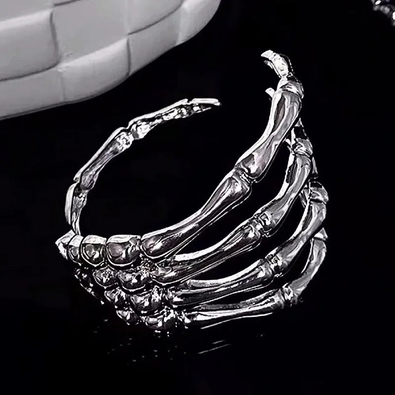 Unisex Gothic Ghost Claw Skull Bracelet – Punk Rock Hip-Hop Cuff Jewelry