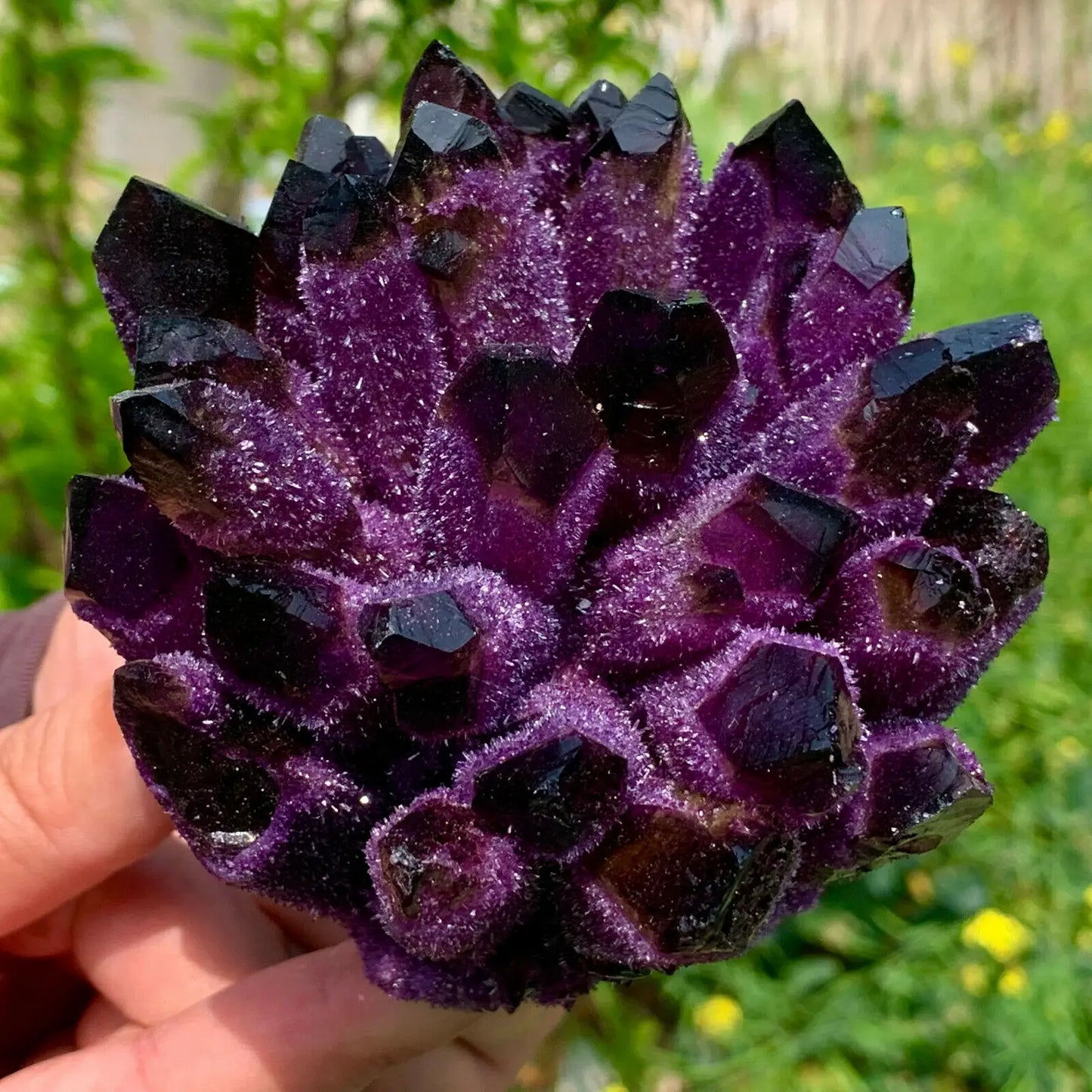 Natural Violet Ghost Phantom Quartz Cluster – Healing & Spiritual Crystal Specimen