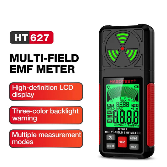 HT627 3-in-1 EMF Meter – Electromagnetic Field Detector for Paranormal Investigations & Ghost Hunting