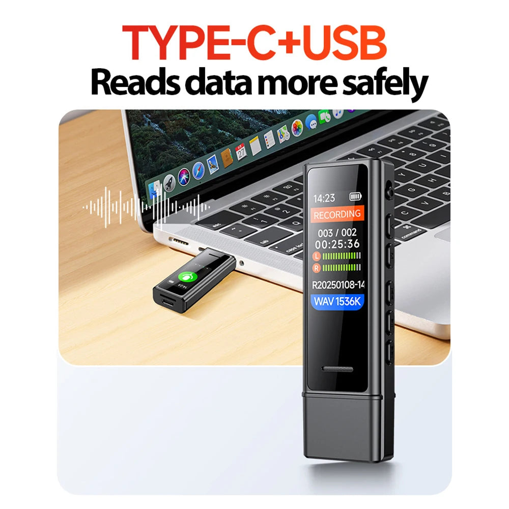 Mini Pocket Voice-Activated Recorder with Back Clip – Professional Noise-Canceling Digital Audio Recorder & MP3 Player