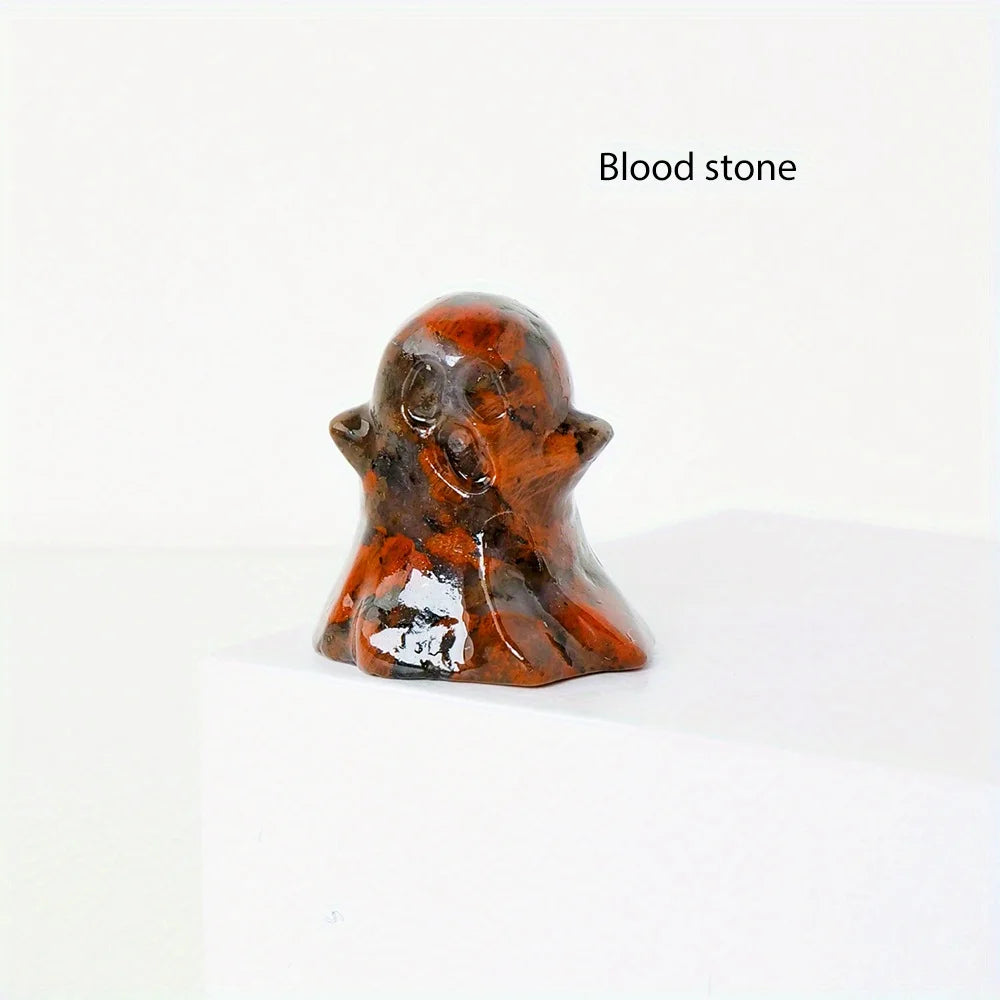 Natural Crystal Ghost Statue – Haunted Halloween Ornament & Home Décor