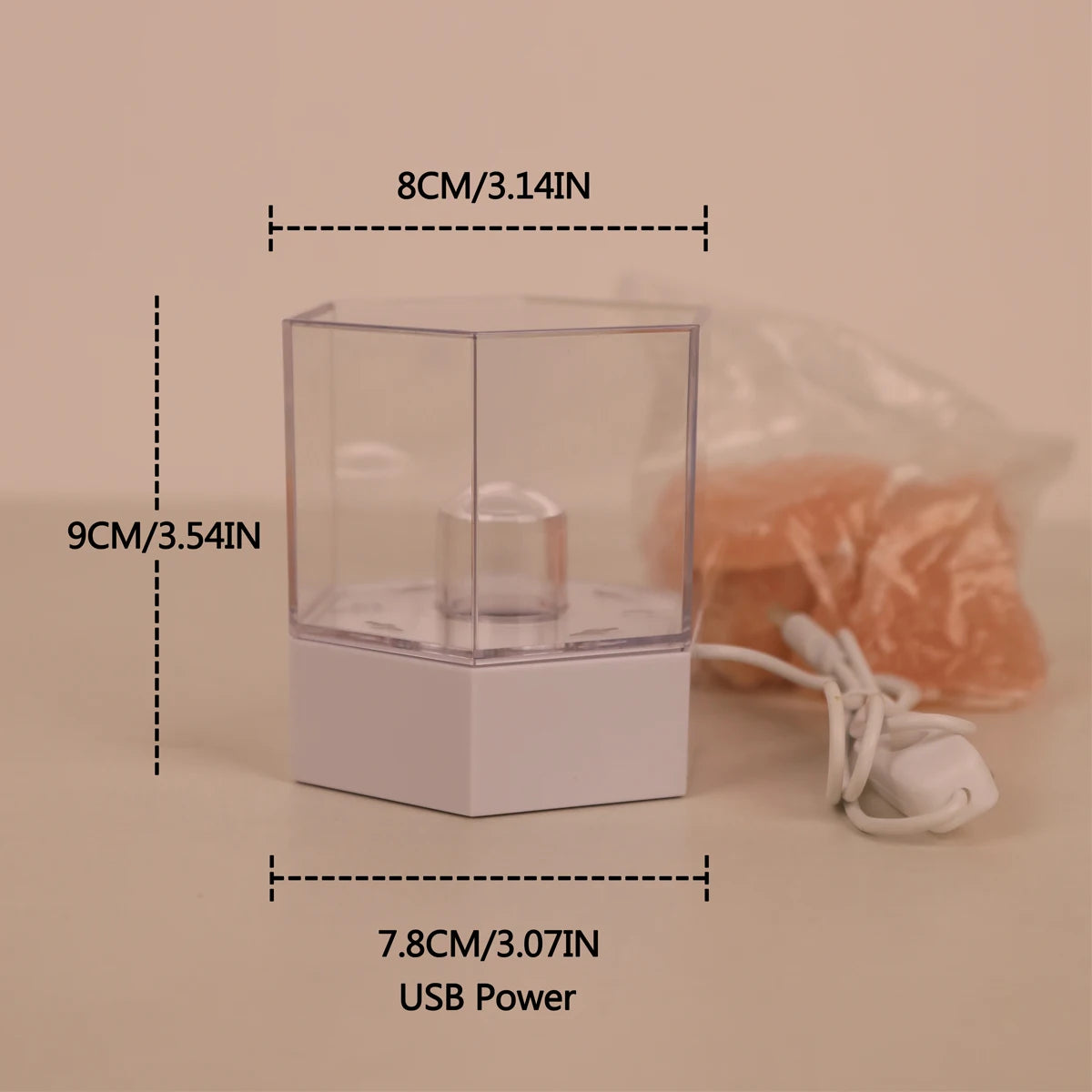 USB Natural Himalayan Salt Lamp – LED Lava Night Light for Relaxing Atmosphere & Ghost Hunting Ambiance