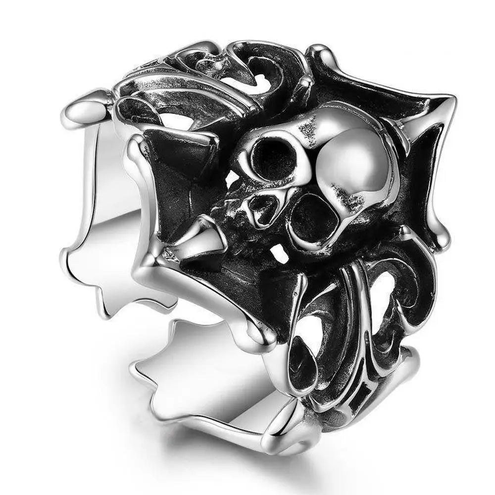 Ghost Pirate Skull Ring – Men’s Gothic Hip Hop Streetwear Jewelry