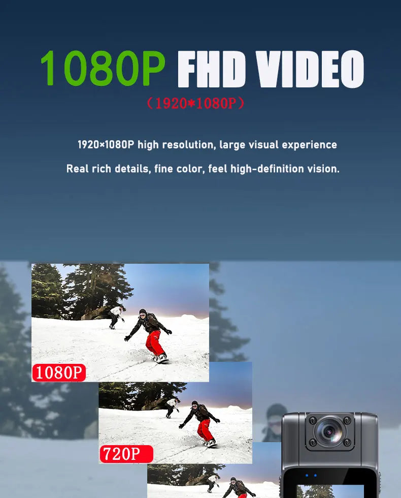 JOZUZE B23 1080P HD Mini Camera Portable Digital Video Recorder BodyCam Infrared Night Vision Police Cam Small Bike Camcorder