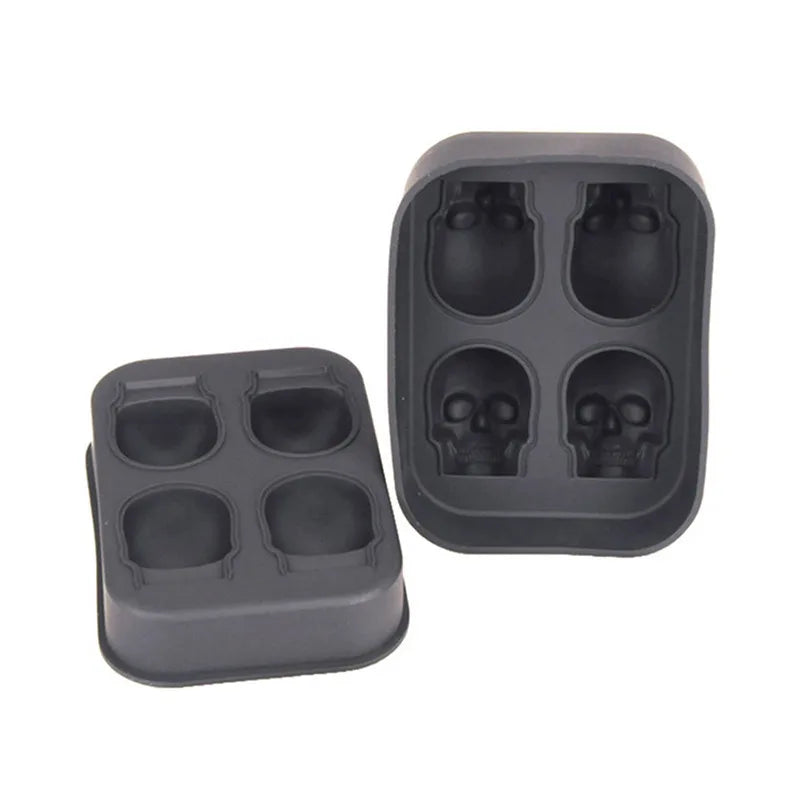 3D Skull Ice Cube Mold – Gothic Silicone Tray for Drinks & Parties