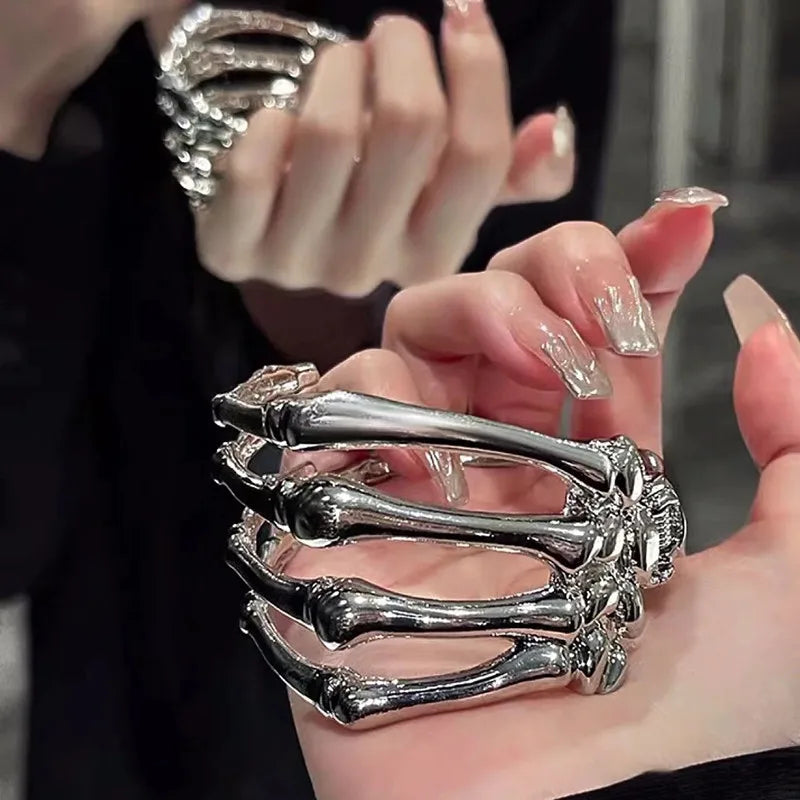 Unisex Gothic Ghost Claw Skull Bracelet – Punk Rock Hip-Hop Cuff Jewelry