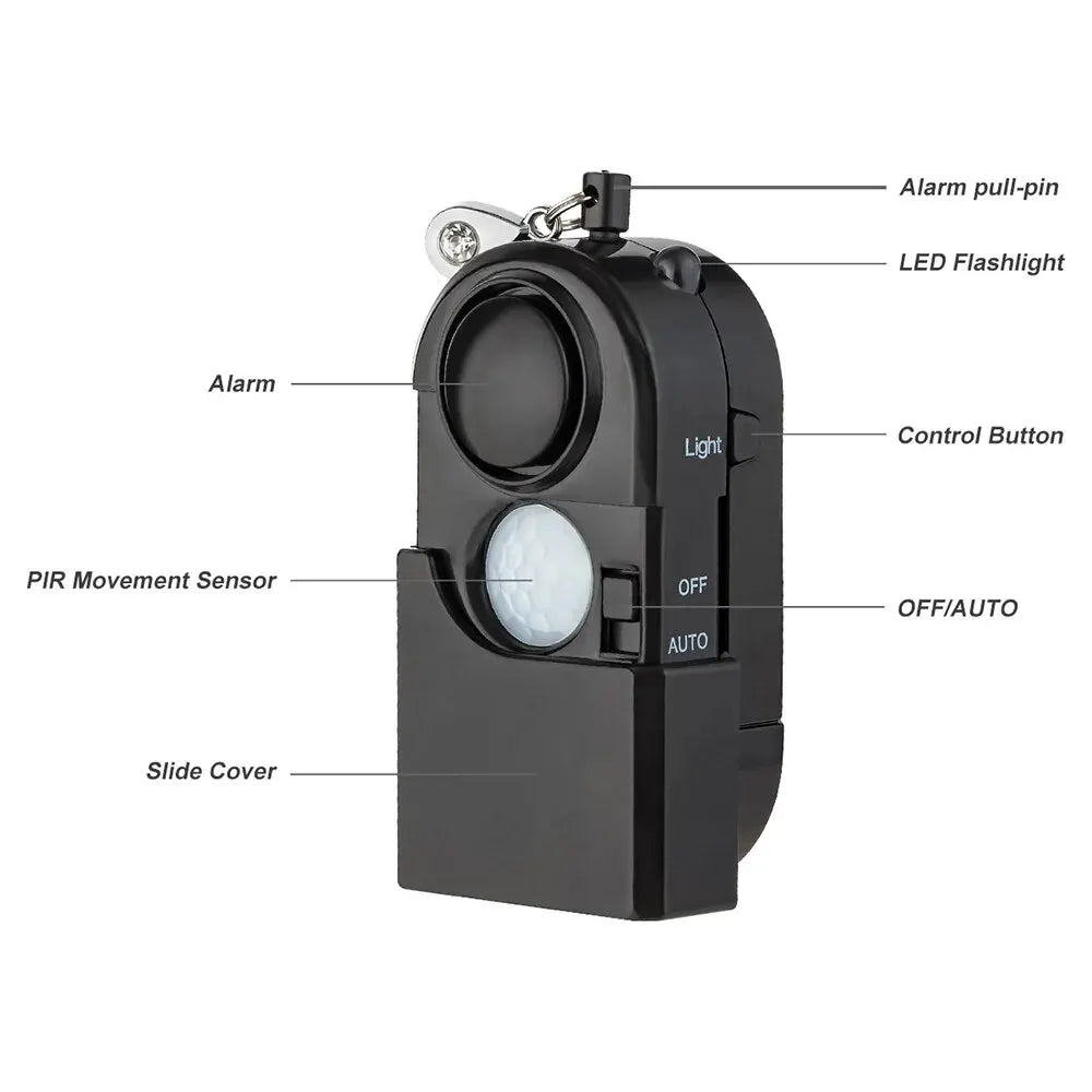 KERUI Mini Motion Detector Alarm – 120DB Siren & SOS LED Light for Ghost Hunting & Security