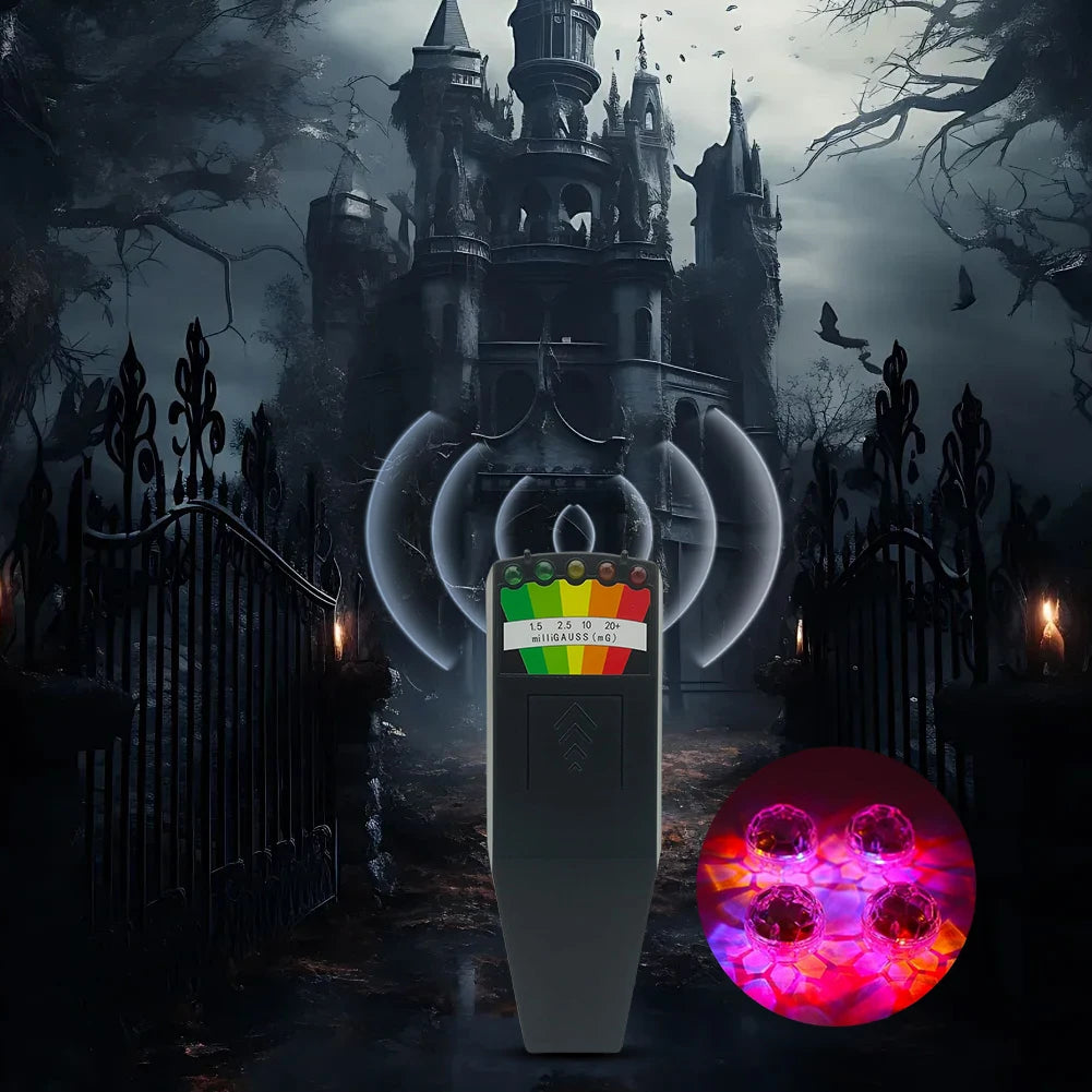 Ghost Hunting EMF Kit – 5 LED EMF Meter + 4 Motion Light Balls