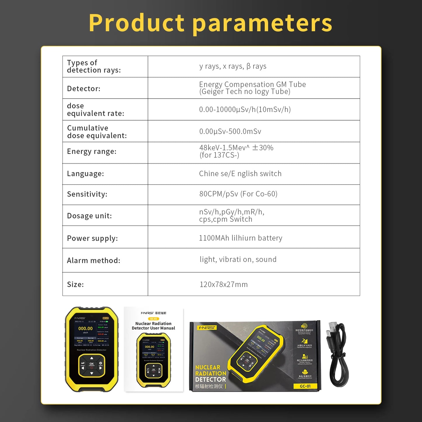 GC-01 Geiger Counter – Radiation Detector for Paranormal Energy & Ghost Hunting
