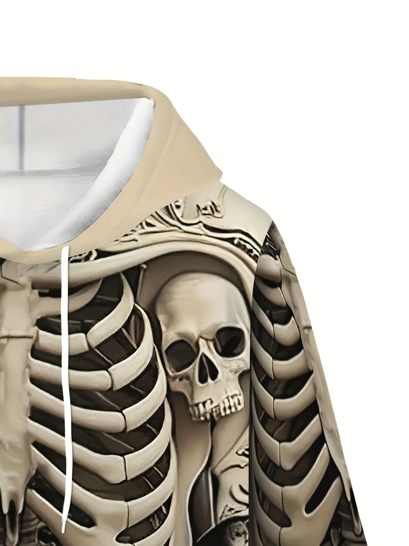 Vintage Skull Hoodie – Men’s Digital Print Streetwear Pullover with Kangaroo Pocket & Long Sleeves | Gothic Harajuku Fashion