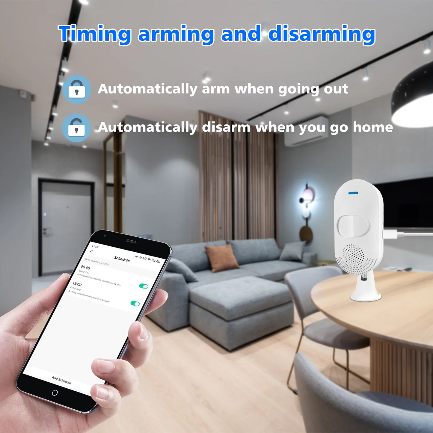 WiFi PIR Motion Sensor Alarm – Smart Sound & Light Detector with TUYA App Control