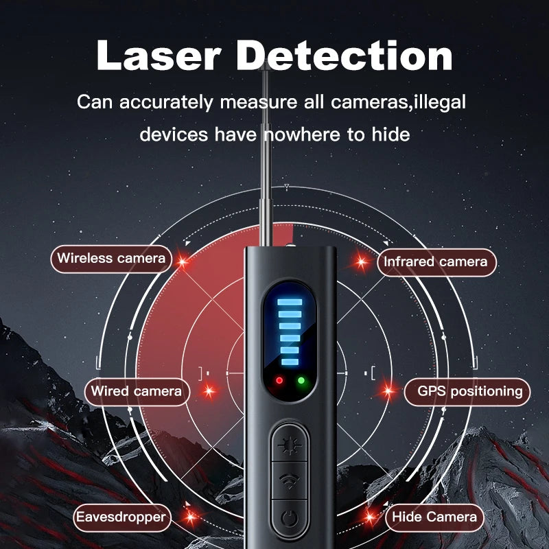 Anti-Spy Hidden Camera Detector – Professional Bug Scanner & Infrared Sensor for Security & Paranormal Investigations