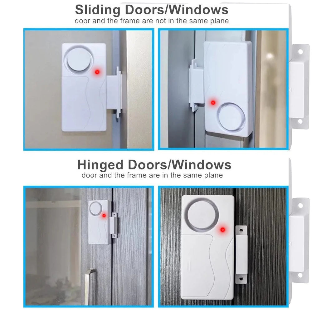 110dB Loud Alarm Windows Open Alarms Magnetic Security Sensor Wireless Remote Door Alarm for Kids Safety