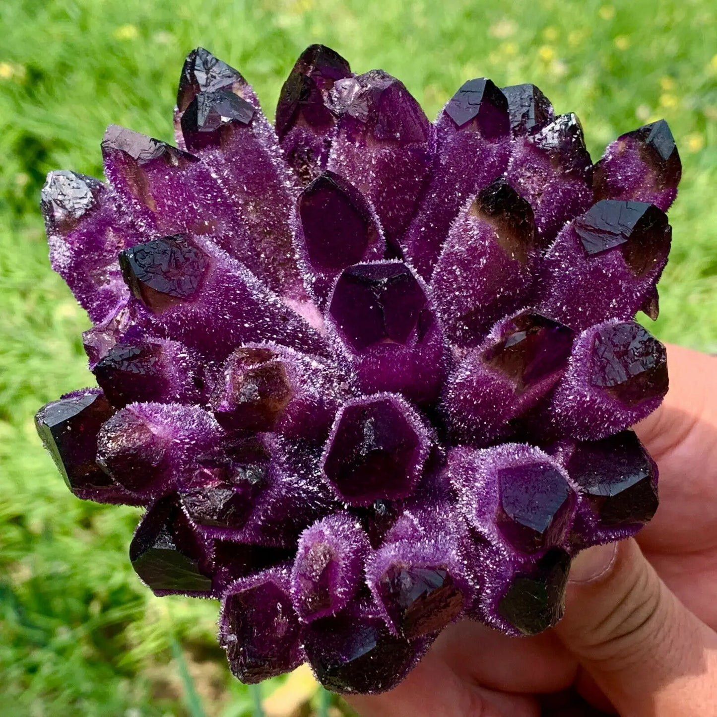 Natural Violet Ghost Phantom Quartz Cluster – Healing & Spiritual Crystal Specimen