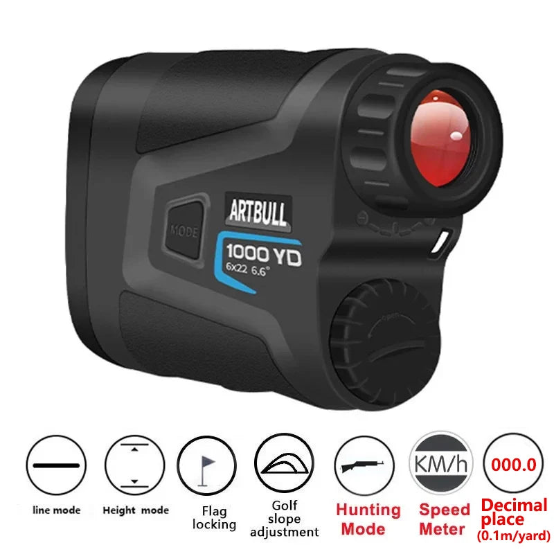 ARTBULL Golf & Ghost Hunting Laser Rangefinder – 1000M Monocular with Flag-Lock & Slope Mode