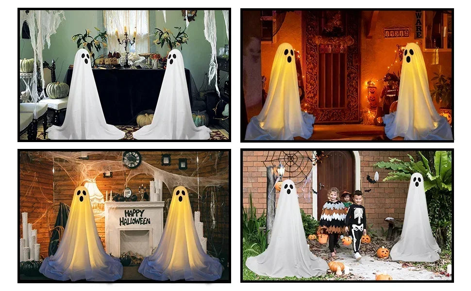 Glowing LED Skeleton Ghost – Halloween Standing Decoration with Remote Control