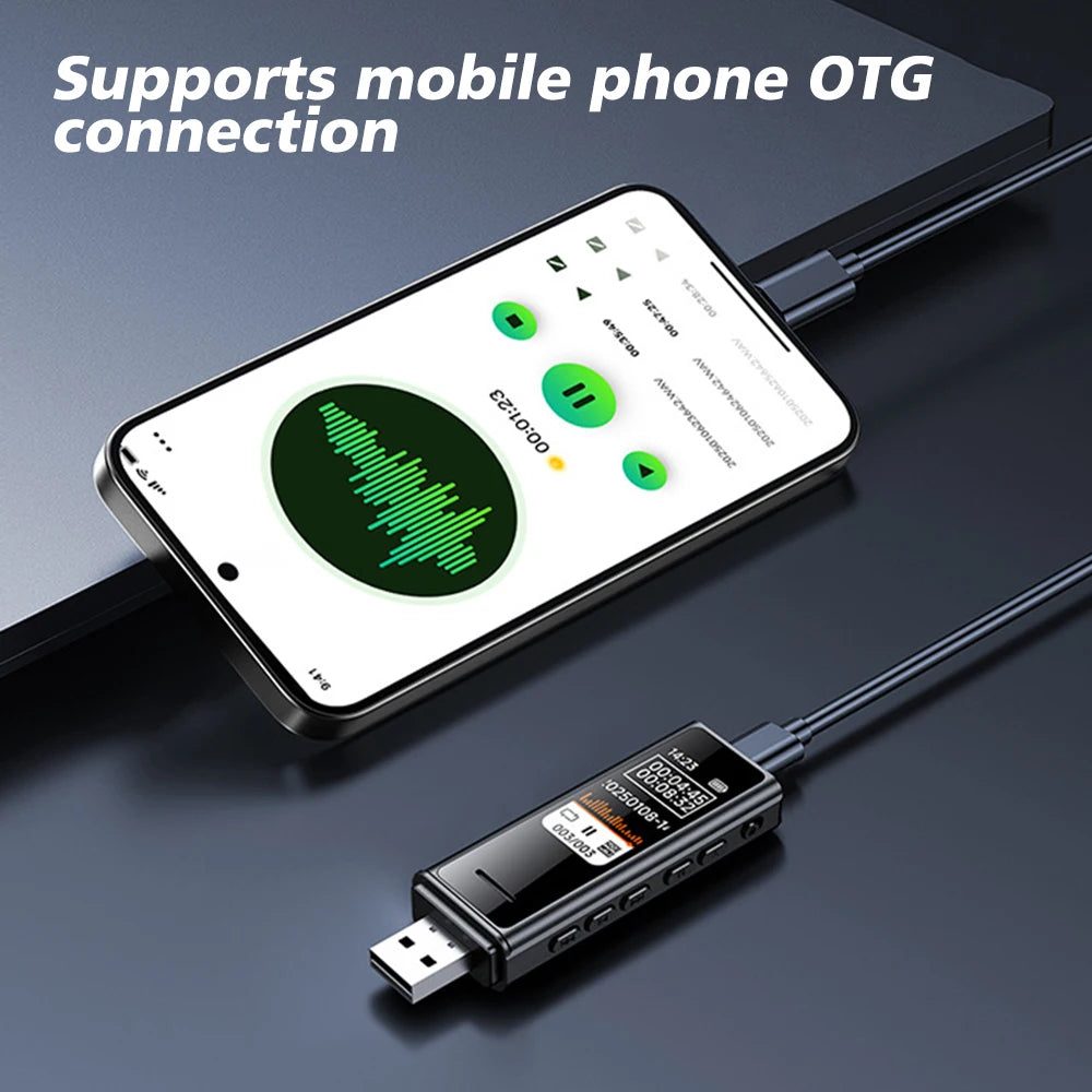 Mini Pocket Voice-Activated Recorder with Back Clip – Professional Noise-Canceling Digital Audio Recorder & MP3 Player