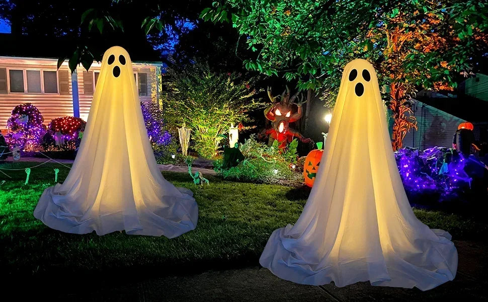 Glowing LED Skeleton Ghost – Halloween Standing Decoration with Remote Control