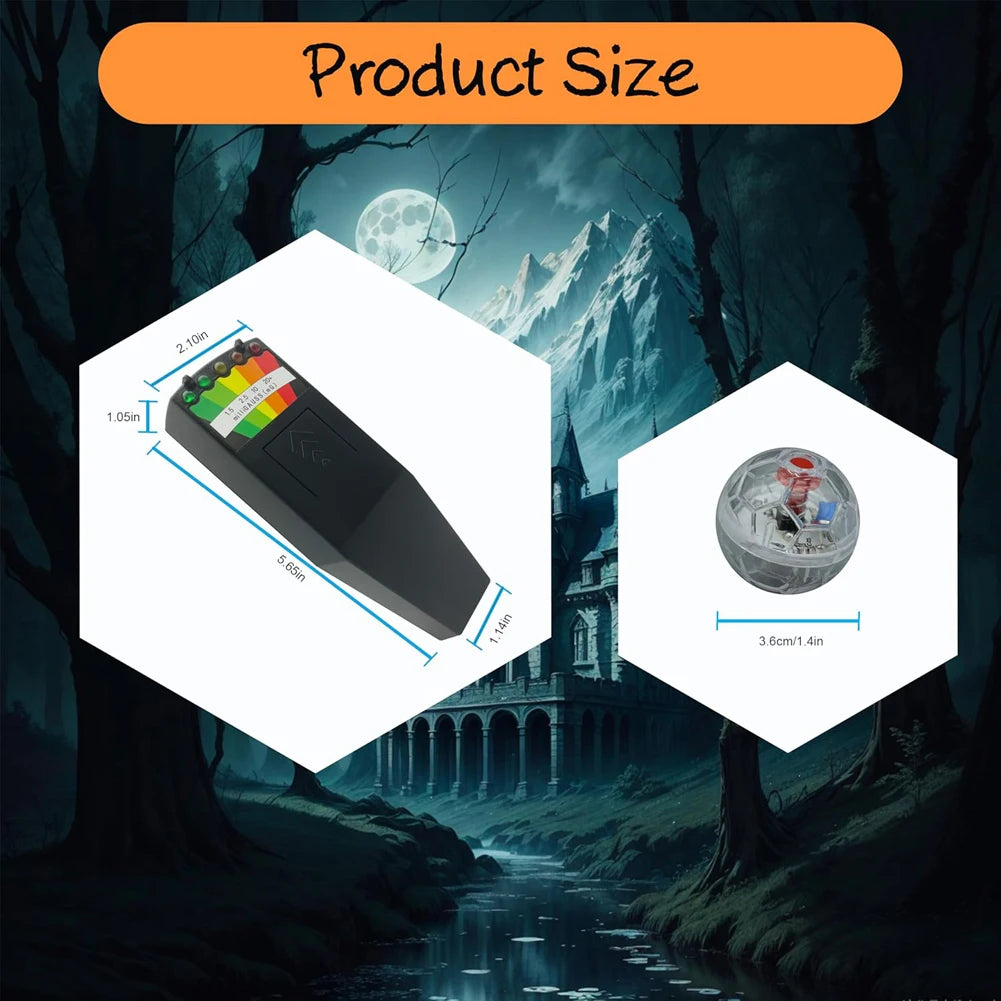 Ghost Hunting EMF Kit – 5 LED EMF Meter + 4 Motion Light Balls