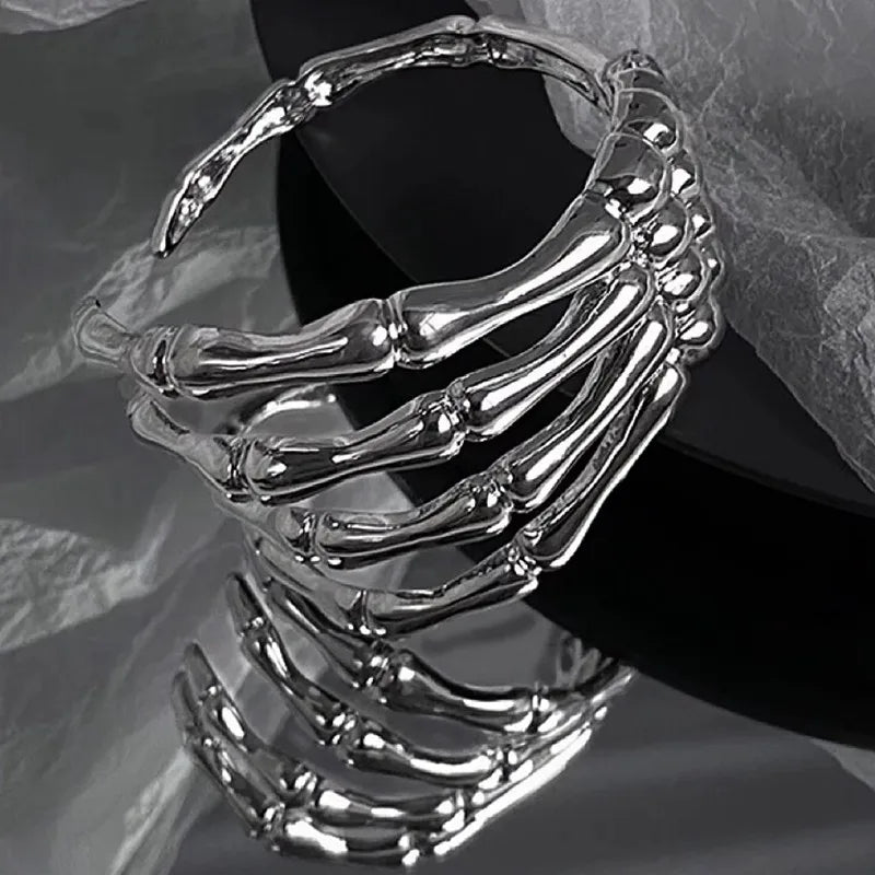 Unisex Gothic Ghost Claw Skull Bracelet – Punk Rock Hip-Hop Cuff Jewelry