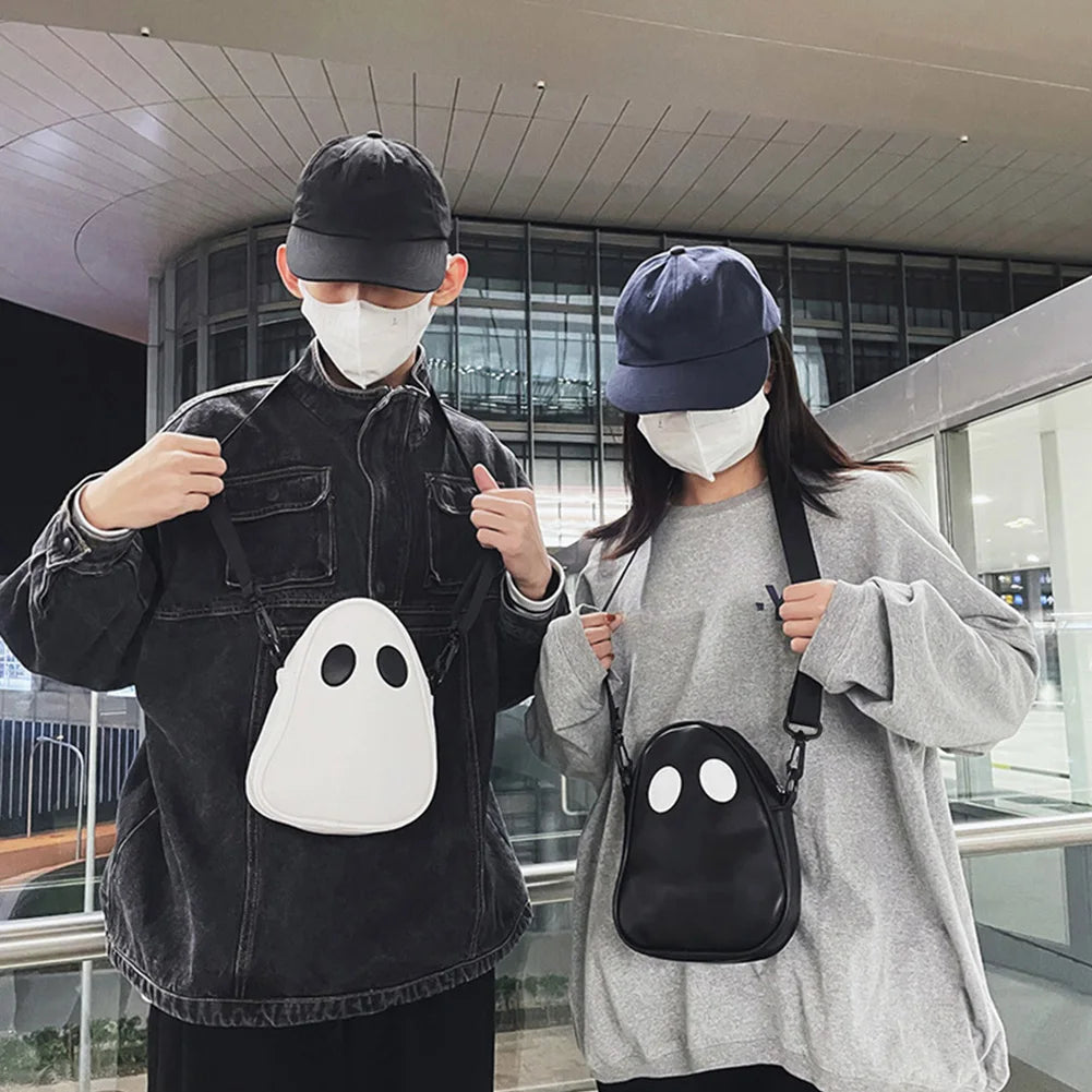 Ghost Funny PU Leather Shoulder Bag – Cute Devil Crossbody Handbag for Women & Travel