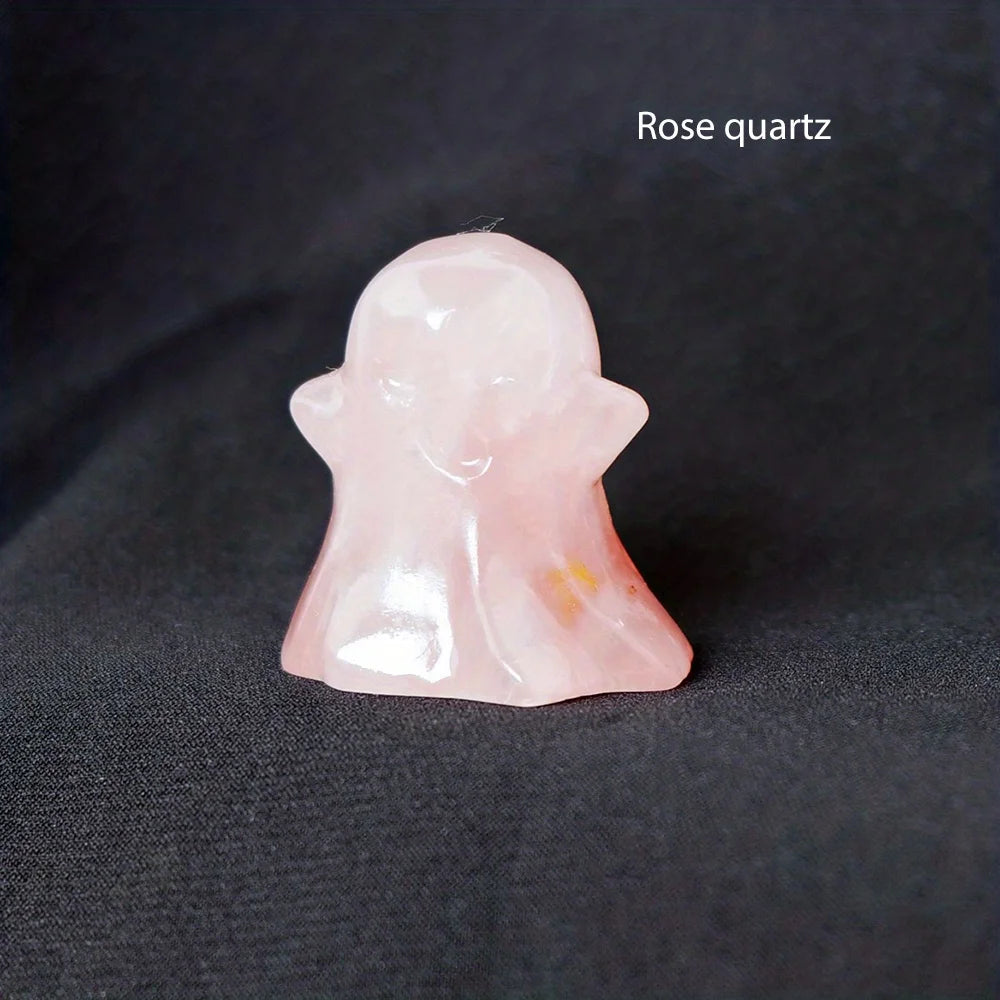 Natural Crystal Ghost Statue – Haunted Halloween Ornament & Home Décor