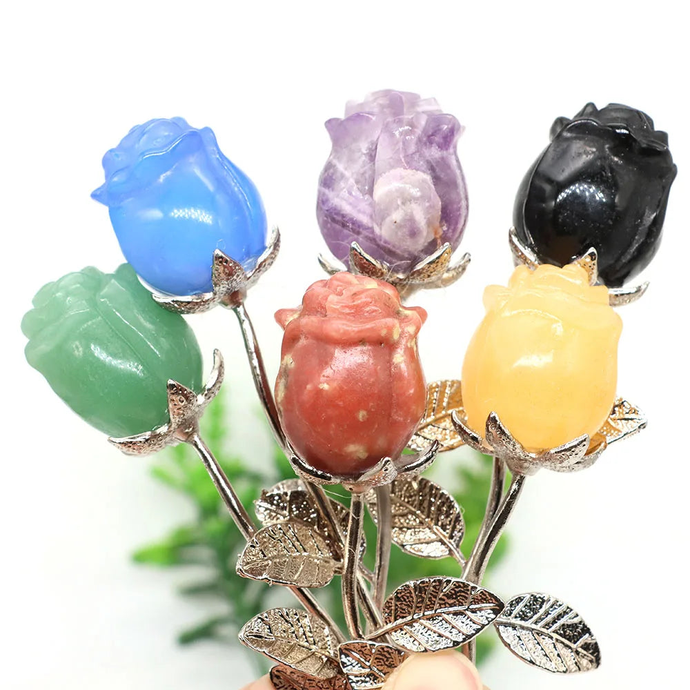 Amethyst Crystal Carved Rose – Gemstone Flower for Healing & Spiritual Energy