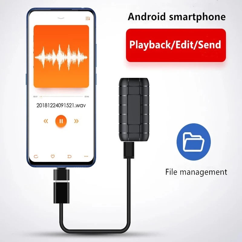 Mini Voice-Activated Recorder – 500 Hours Digital Audio Recording Device