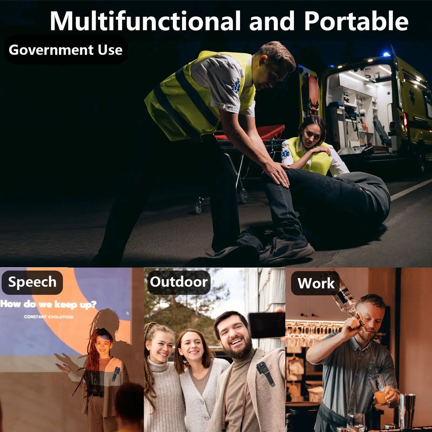 HD Mini Camera – Portable Digital Video Recorder with Infrared Night Vision & Police BodyCam