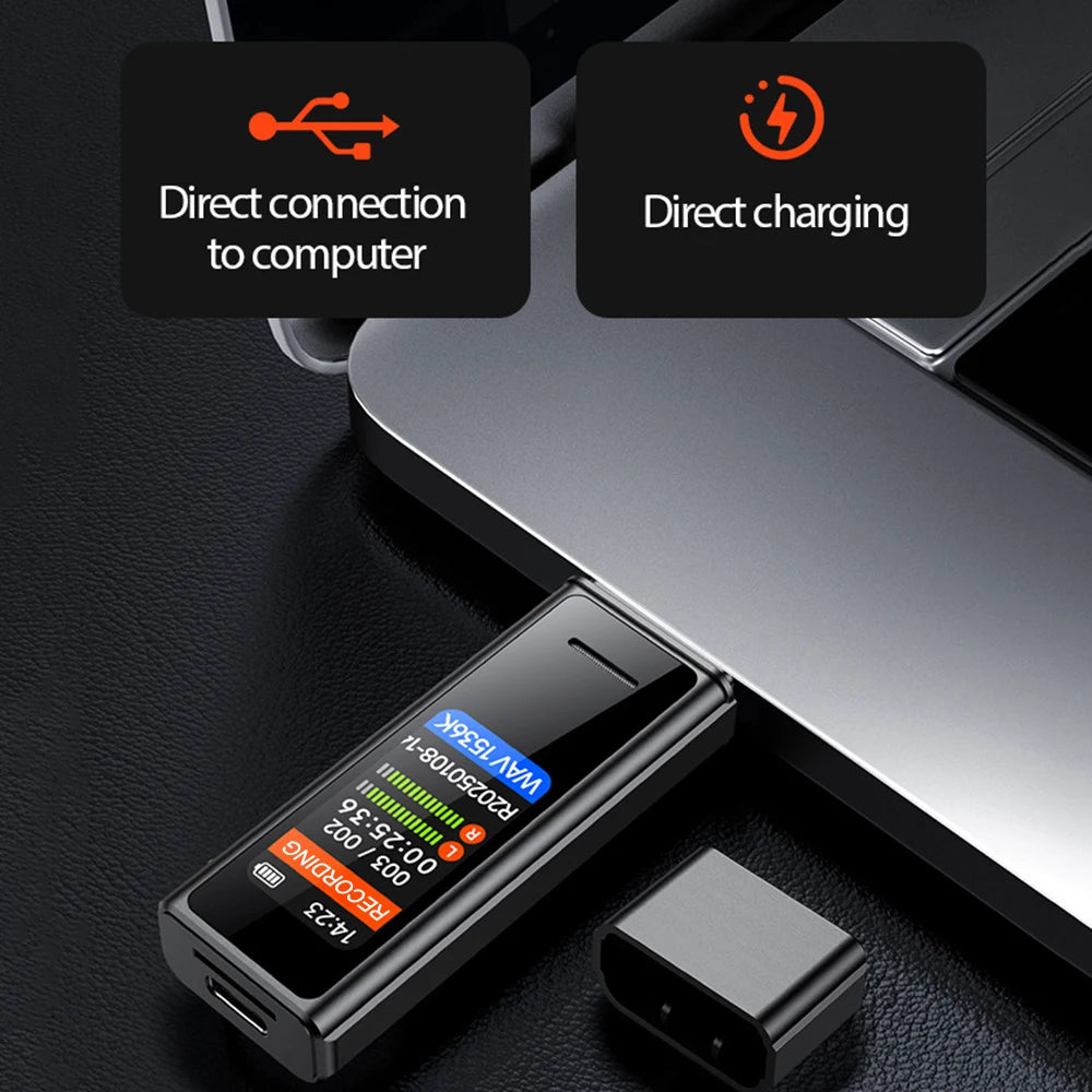 Mini Pocket Voice-Activated Recorder with Back Clip – Professional Noise-Canceling Digital Audio Recorder & MP3 Player