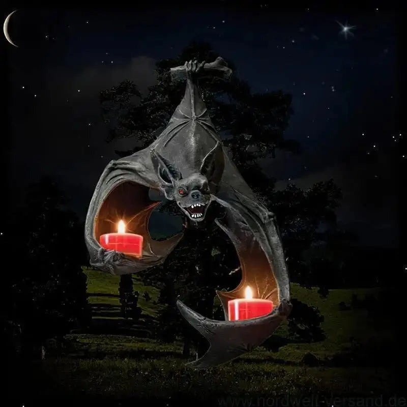 Bat Wall Tealight Holder – Haunted Candle Statue for Ghost Hunters & Halloween Decor