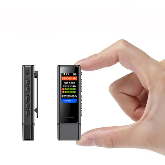 Mini Pocket Voice-Activated Recorder with Back Clip – Professional Noise-Canceling Digital Audio Recorder & MP3 Player