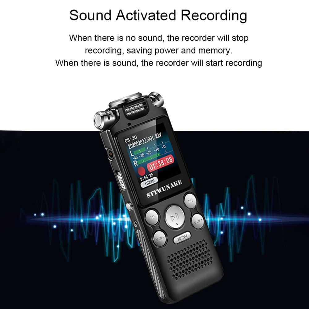 Professional Voice-Activated Digital Audio Recorder – Noise Cancelling, PCM Recording, MP3 Player (8GB/16GB/32GB)