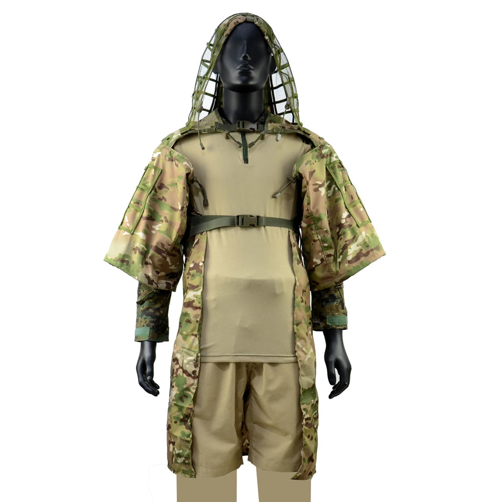 Tactical Ghillie Suit Hoodie – Lightweight Camouflage Sniper Jacket for Airsoft, Hunting & Ghost Recon