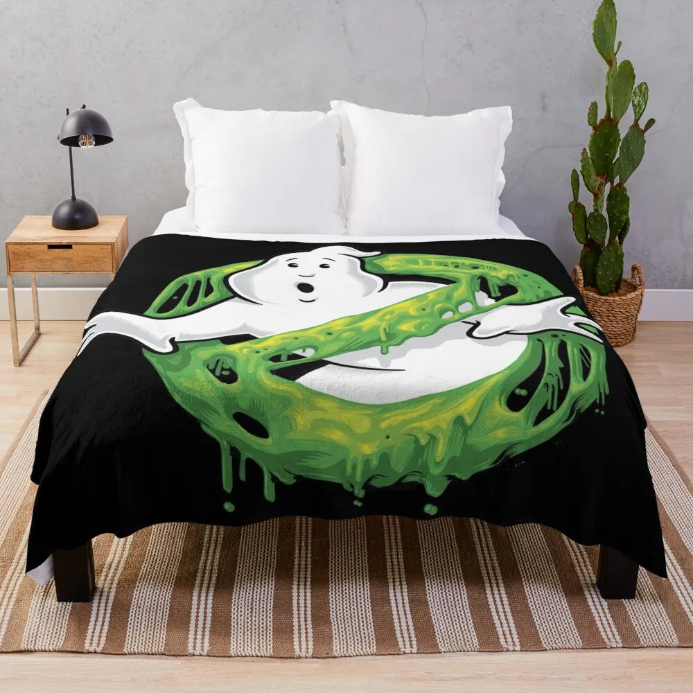 Ghost Hunters Classic Slime Ghost Logo Throw Blanket – Paranormal & Halloween Decor