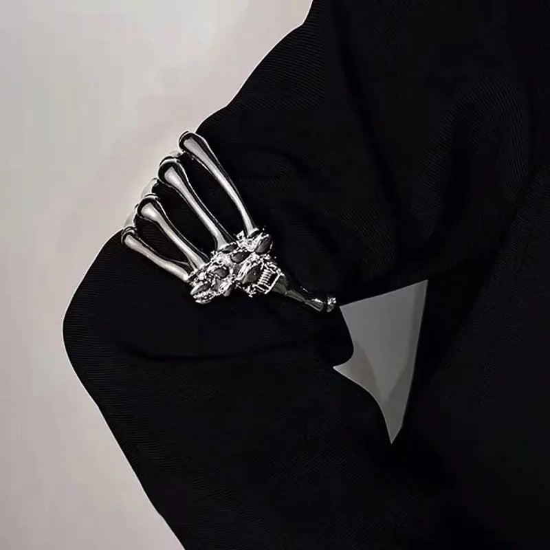 Unisex Gothic Ghost Claw Skull Bracelet – Punk Rock Hip-Hop Cuff Jewelry