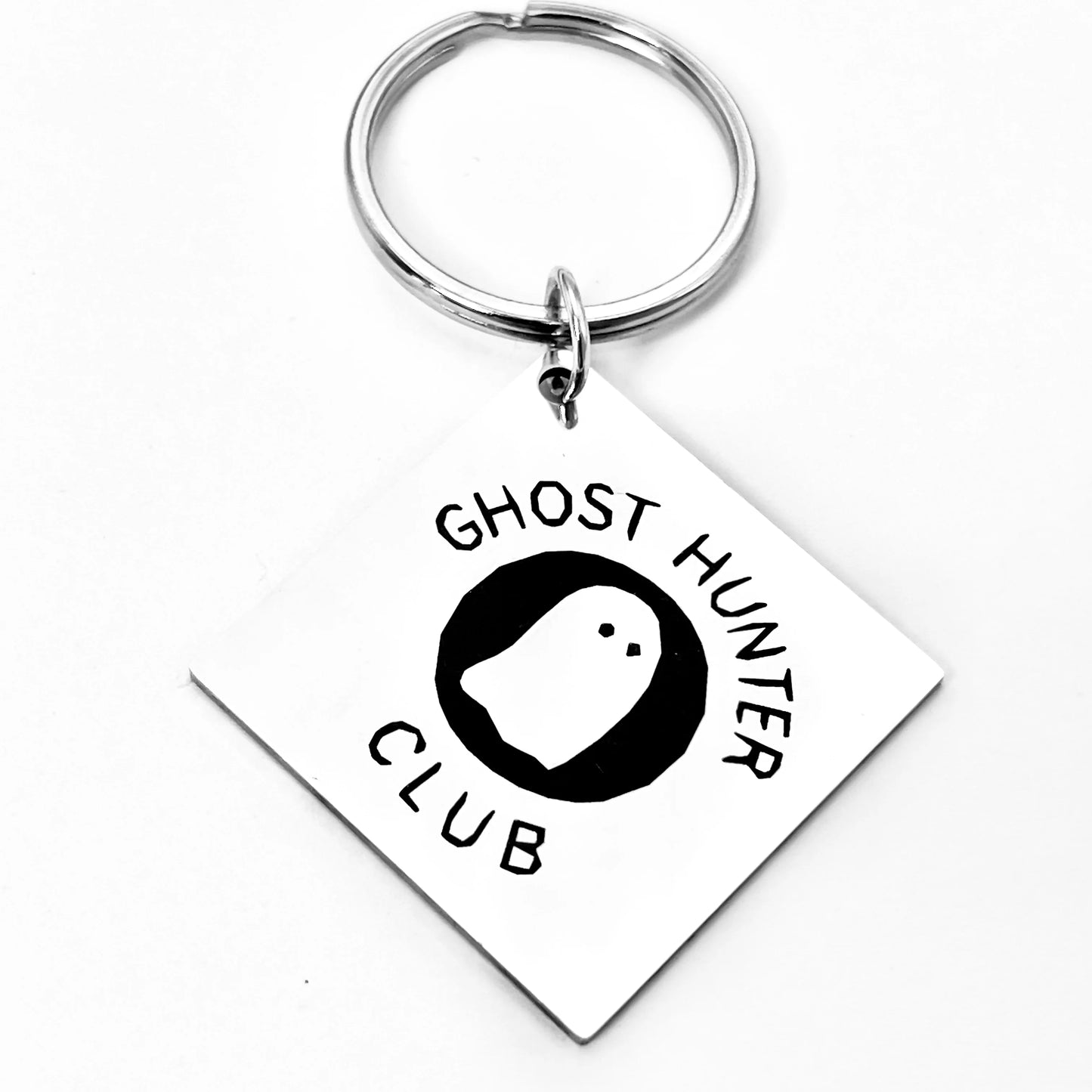 Ghost Hunter Club Stainless Steel Keychain – Halloween Festive Decoration Gift