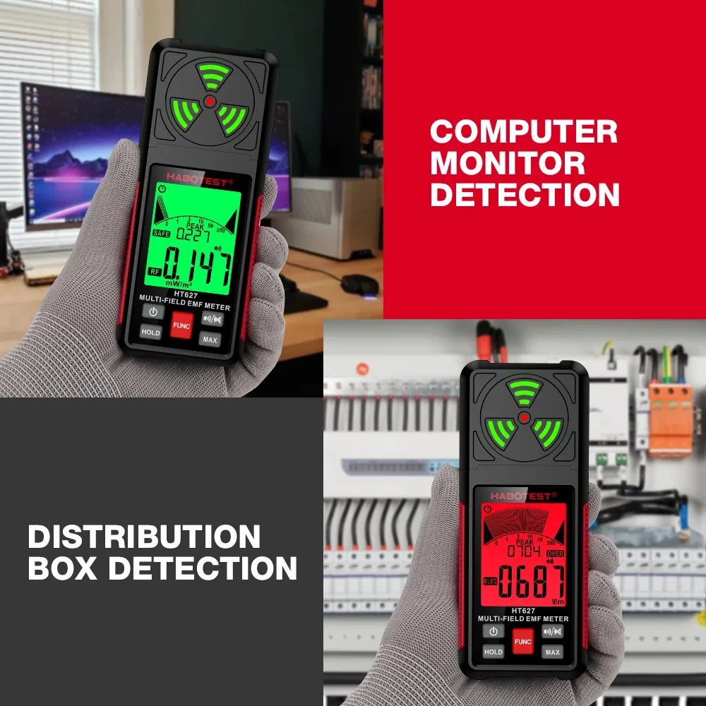 HT627 3-in-1 EMF Meter – Electromagnetic Field Detector for Paranormal Investigations & Ghost Hunting