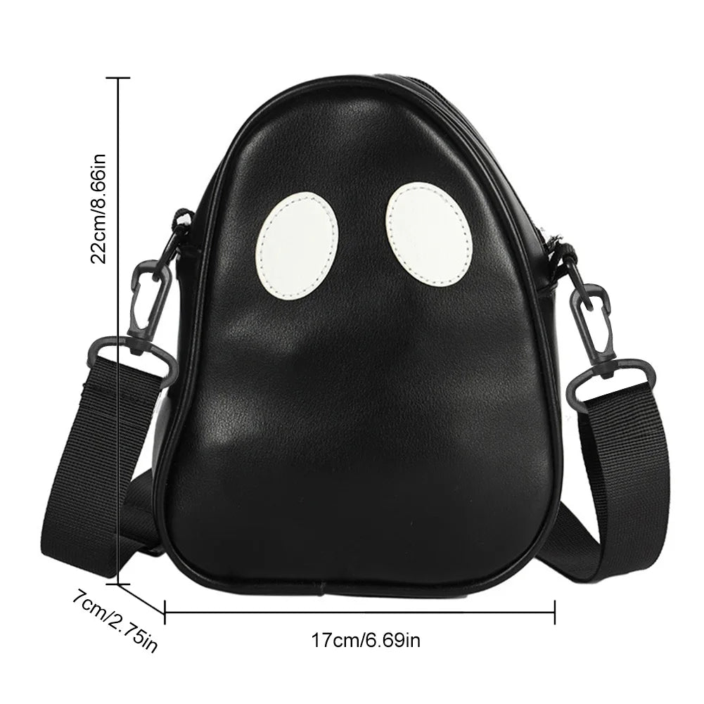 Ghost Funny PU Leather Shoulder Bag – Cute Devil Crossbody Handbag for Women & Travel