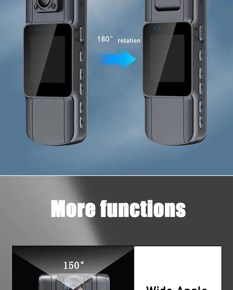 JOZUZE B23 1080P HD Mini Camera Portable Digital Video Recorder BodyCam Infrared Night Vision Police Cam Small Bike Camcorder