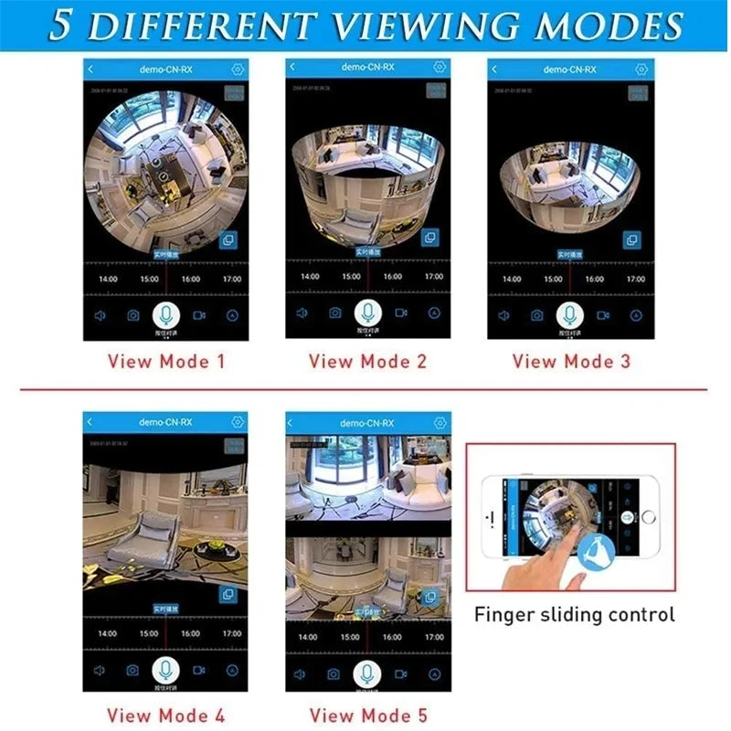 3MP 1296P Yoosee/Eseecloud 360° Ghost Hunting & Surveillance VR IP Camera – Night Vision & Motion Detection