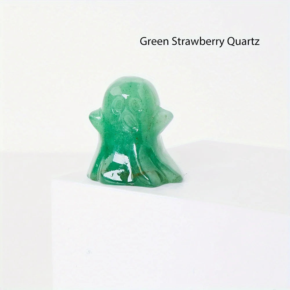 Natural Crystal Ghost Statue – Haunted Halloween Ornament & Home Décor
