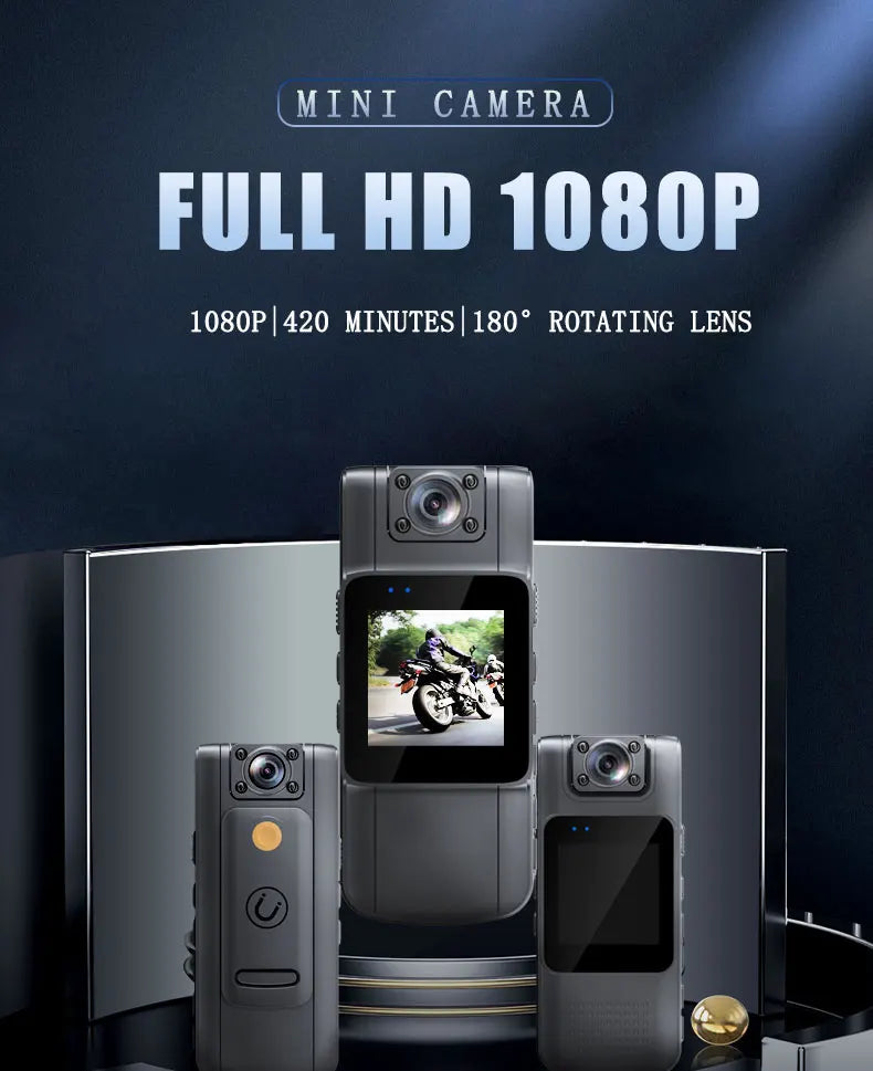 JOZUZE B23 1080P HD Mini Camera Portable Digital Video Recorder BodyCam Infrared Night Vision Police Cam Small Bike Camcorder