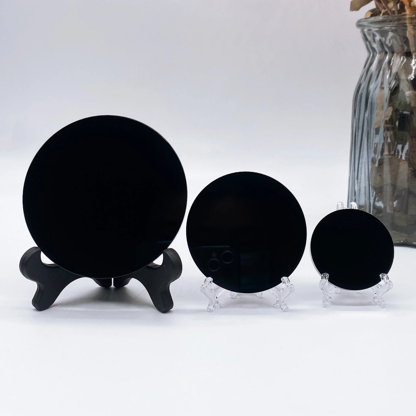 Black Obsidian Scrying Mirror – Crystal Divination & Paranormal Tool
