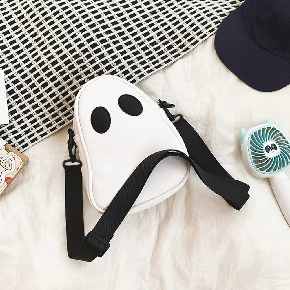 Ghost Funny PU Leather Shoulder Bag – Cute Devil Crossbody Handbag for Women & Travel