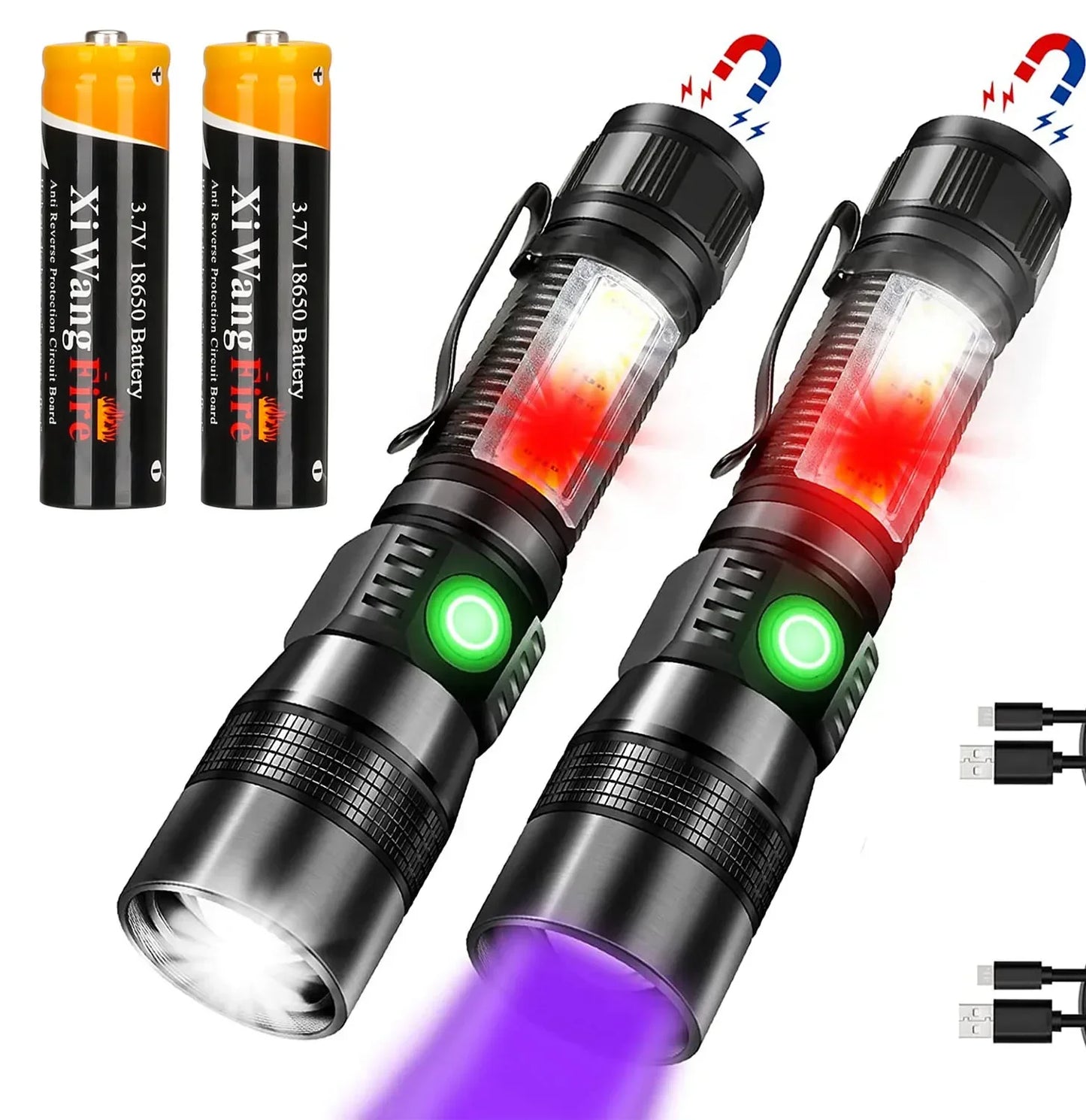 UV & Strong Light Flashlight – Rechargeable Black Light Torch for Ghost Hunting, Paranormal Investigations & Pet Urine Detection