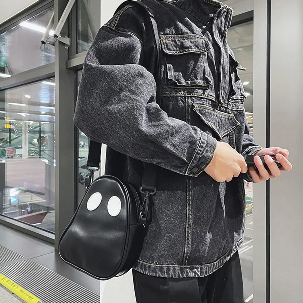 Ghost Funny PU Leather Shoulder Bag – Cute Devil Crossbody Handbag for Women & Travel