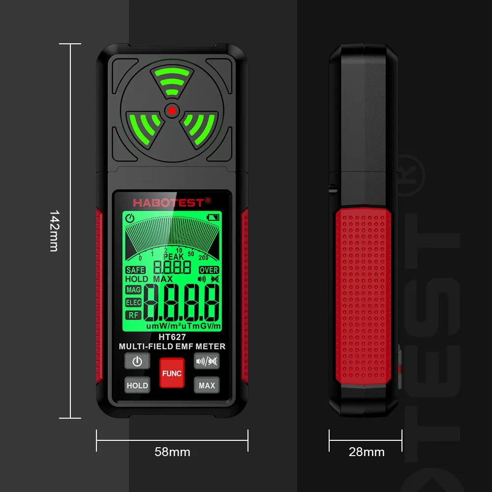 HT627 3-in-1 EMF Meter – Electromagnetic Field Detector for Paranormal Investigations & Ghost Hunting