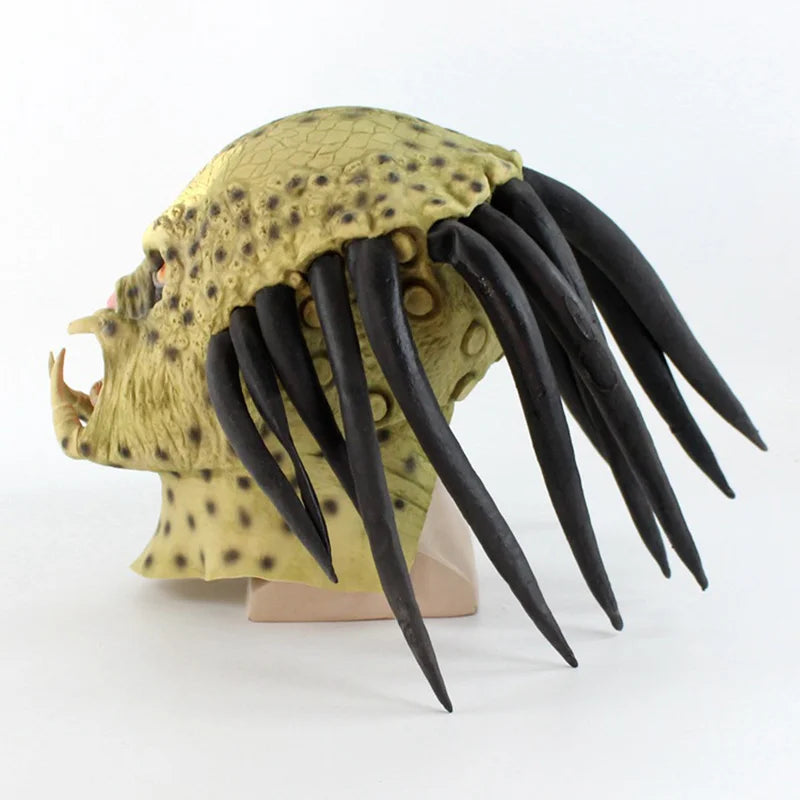 Alien vs Predator Latex Cosplay Mask – Full Head Horror Helmet Prop for Adults | Halloween & Costume Party Accessory