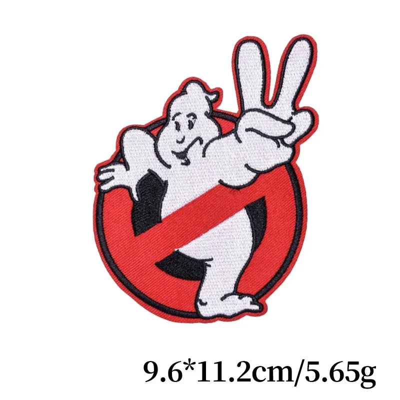 Ghostbusters Embroidered Iron-On Patch – Horror Movie Punk Badge for Jackets, Backpacks & Clothes